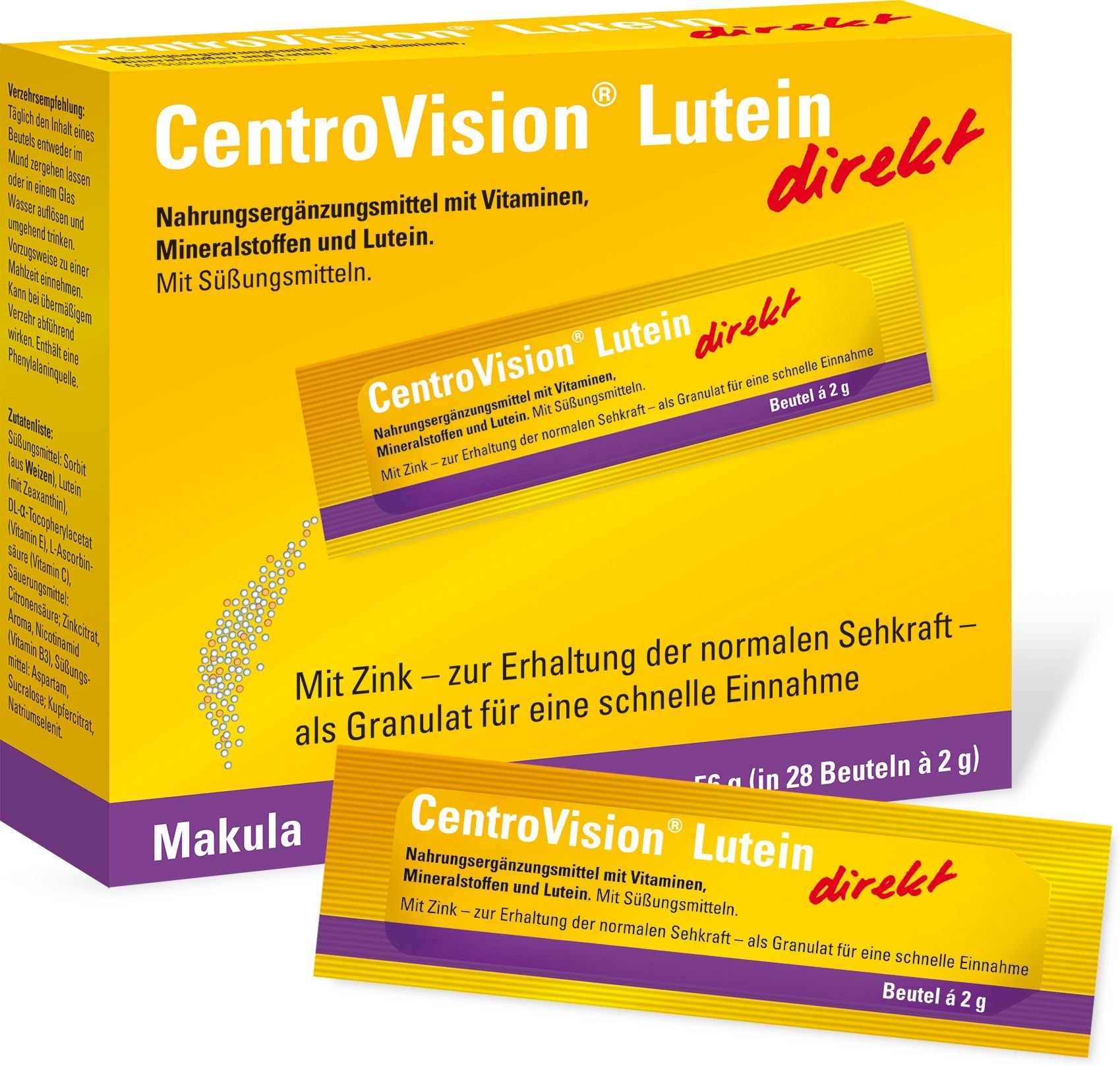 Centrovision Lutein direkt Granulat 28 St