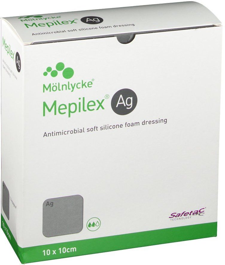 Mepilex Ag Schaumverband 10x10 cm steril 10 St Verband
