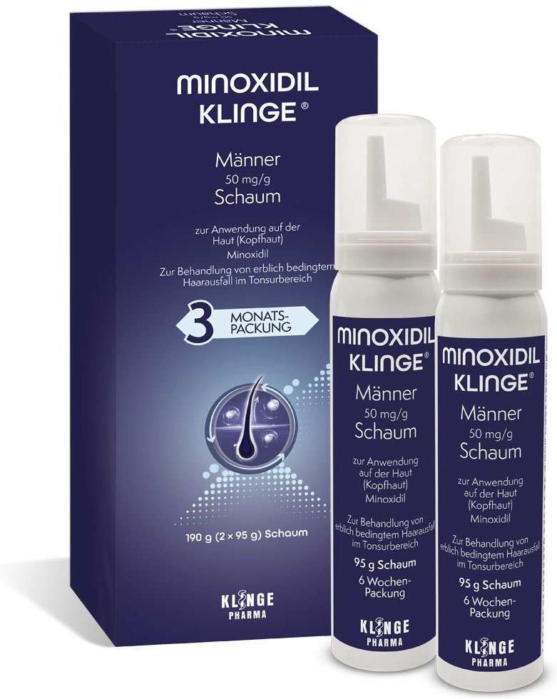 Minoxidil Klinge Männer 50 mg/g Schaum 190 g