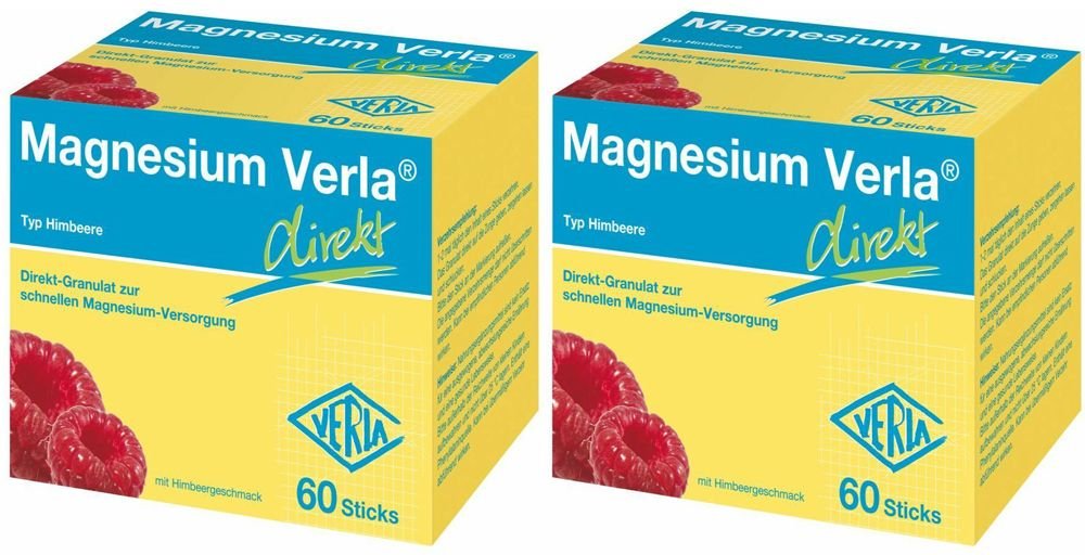 Magnesium Verla Direkt Himbeere Doppelpack 2x60 St Granulat