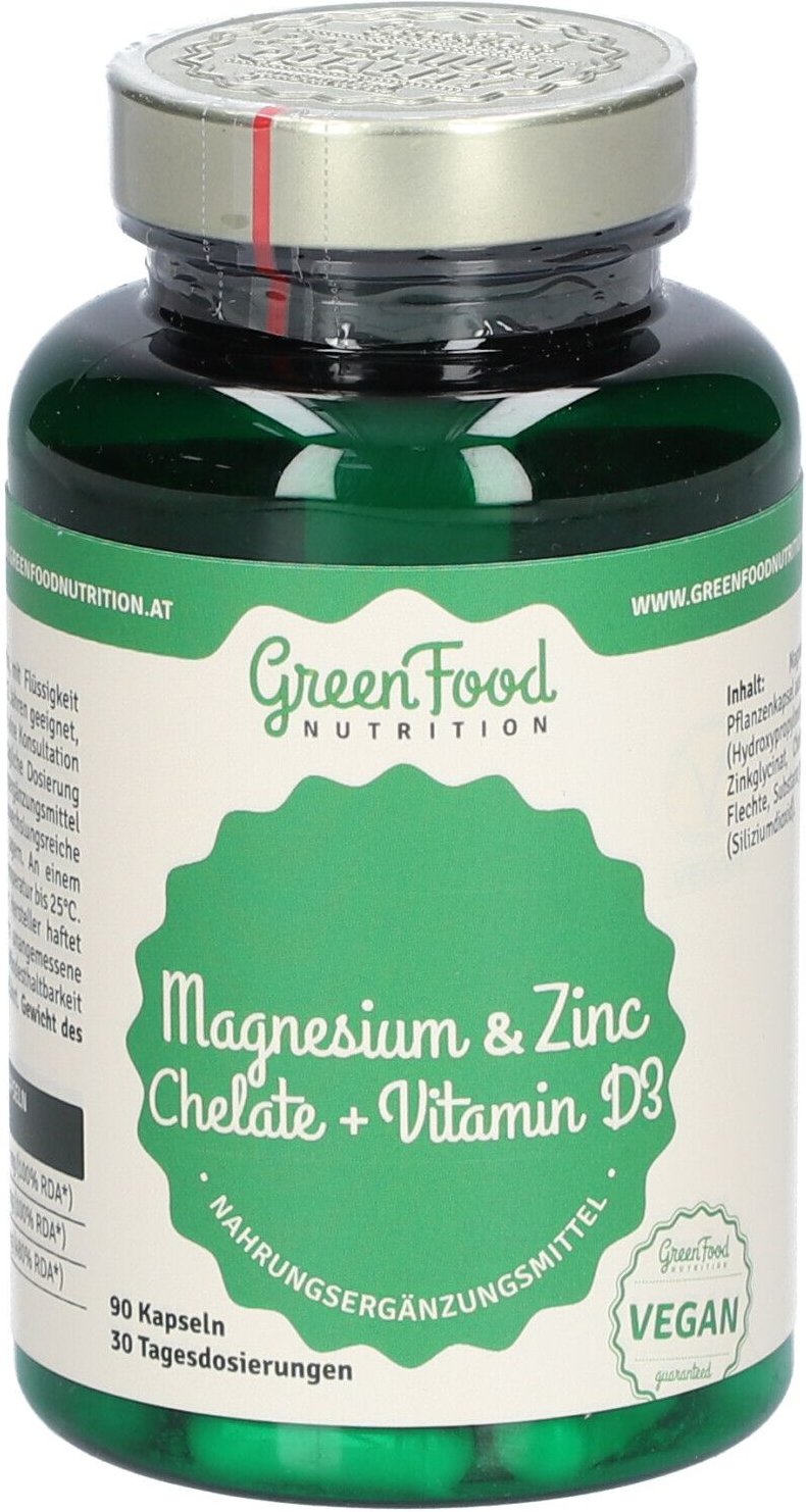 GreenFood Nutrition Magnesium & Zinc Chelate + Vitamin D3 90cps 90 St Kapseln