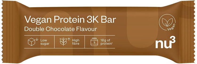 nu3 Vegan Protein 3K Bar Double Chocolate 65 g Riegel