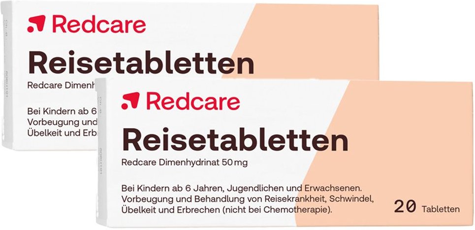 2x Reisetabletten RedCare Dimenhydrinat 50 mg 2x20 St Tabletten