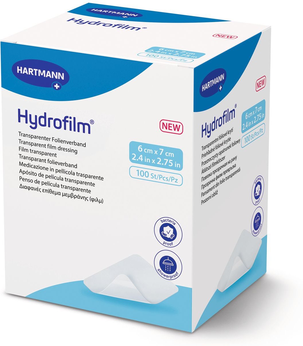 Hydrofilm transparenter Folienverband 6x7 cm 100 St Verband