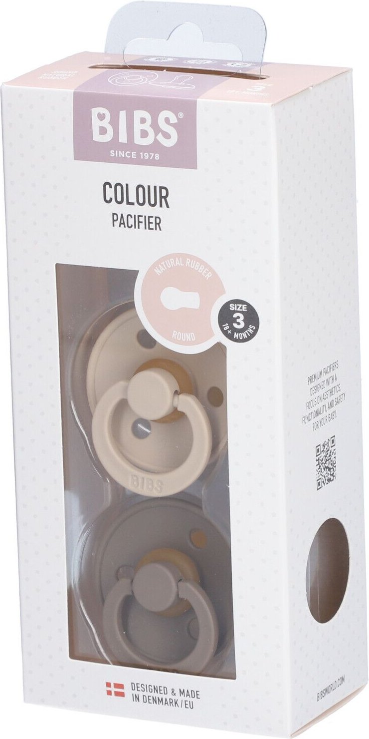 Bibs Fopspeen Vanilla/Dark Oak Duo 18m+ 2 St Schnuller