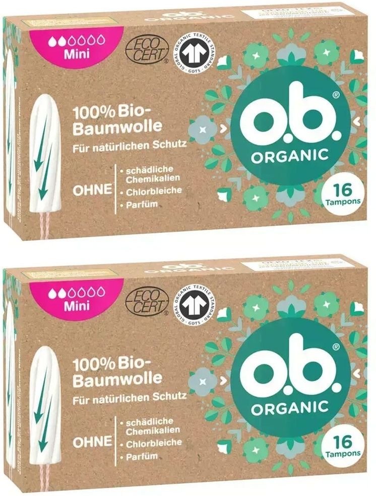 OB Organic Mini Tampons x2 2x16 St Tampon