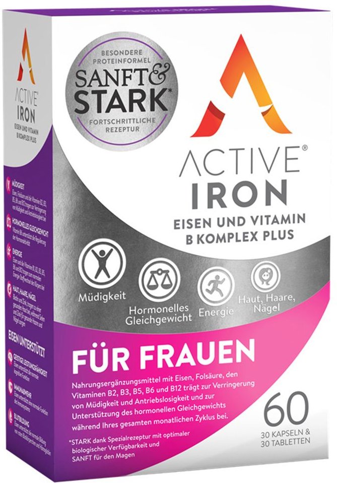 Active Iron Eisen und Vitamin B Komplex plus 60 St Kombipackung