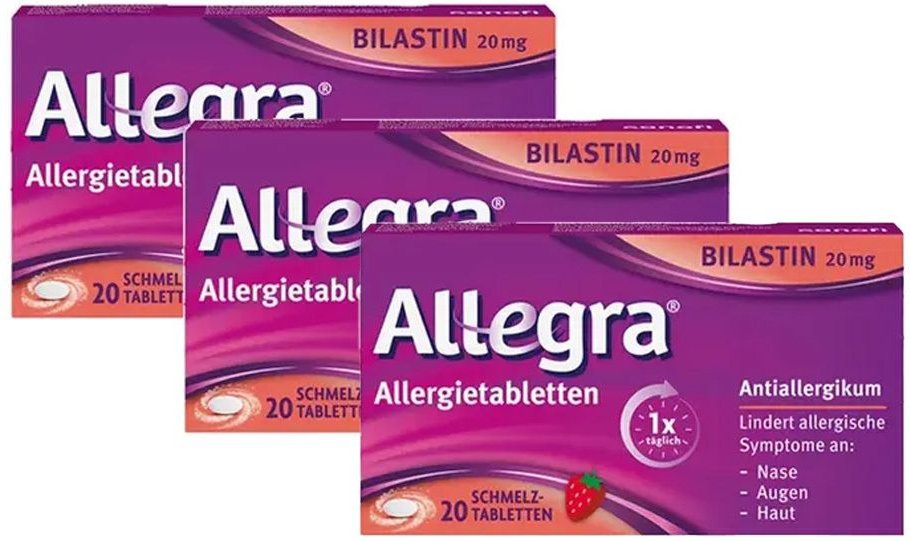 Allegra Allergietabletten 20 mg 3er-Pack 3x20 St Schmelztabletten