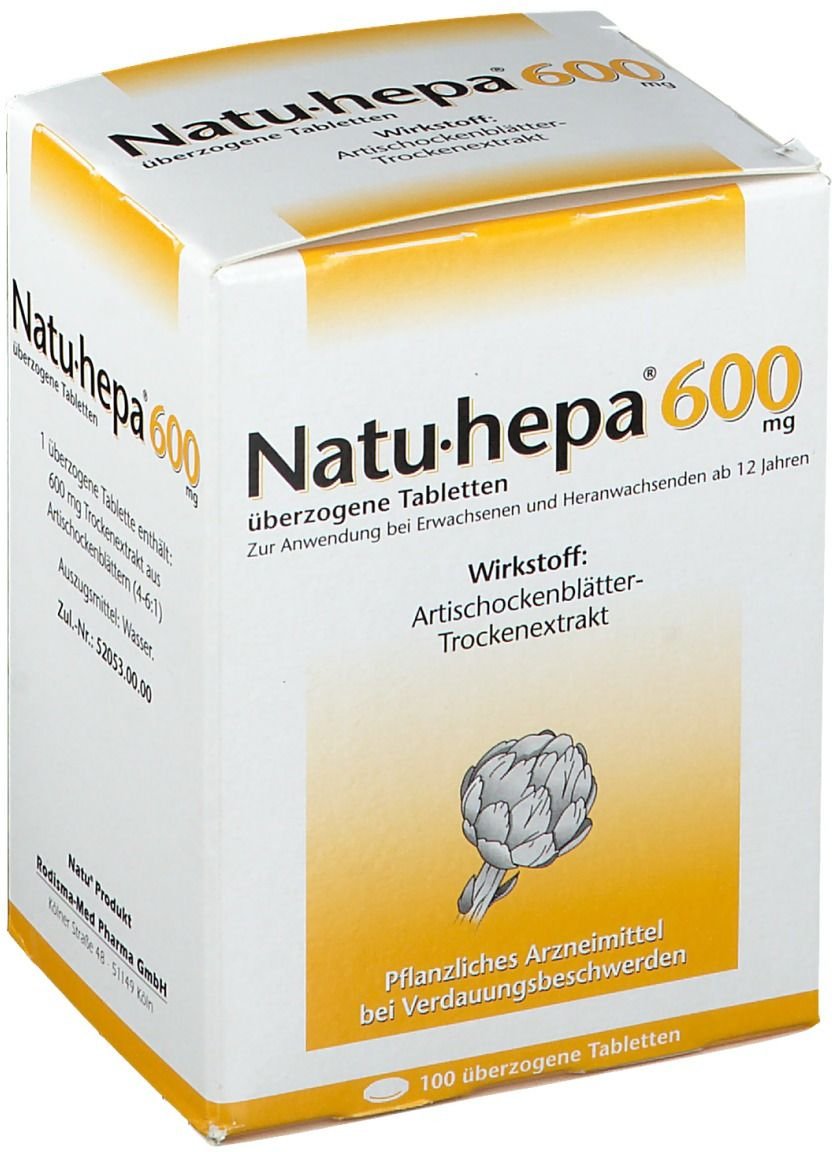 Natu Hepa 600 mg überzogene Tabletten 100 St Überzogene