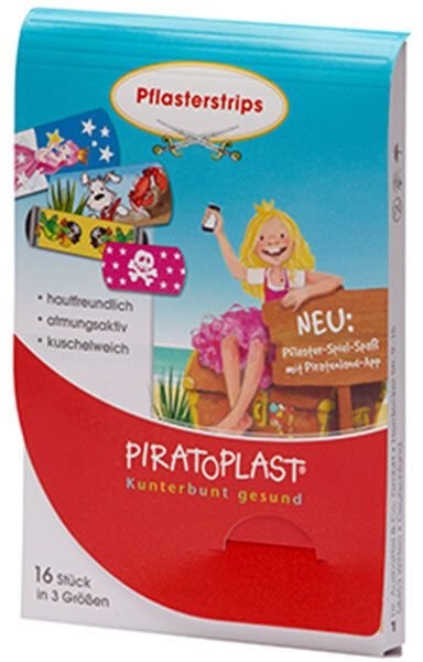 Piratoplast Mädchen Pflasterstrips 3 Größen 16 St Pflaster