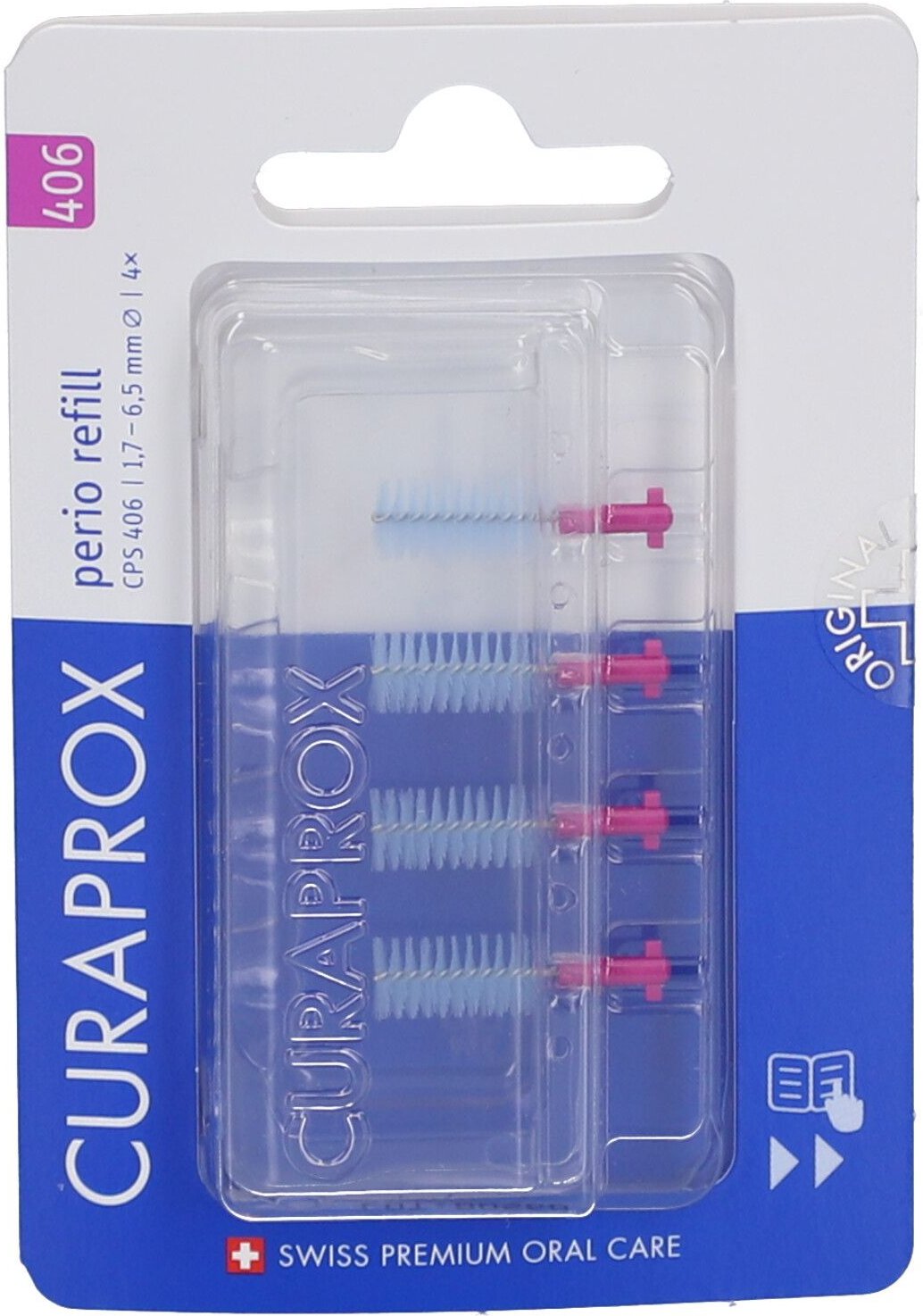 Curaprox CPS 406 perio Interdent.1,7-6,5mm 4 St Zahnbürste