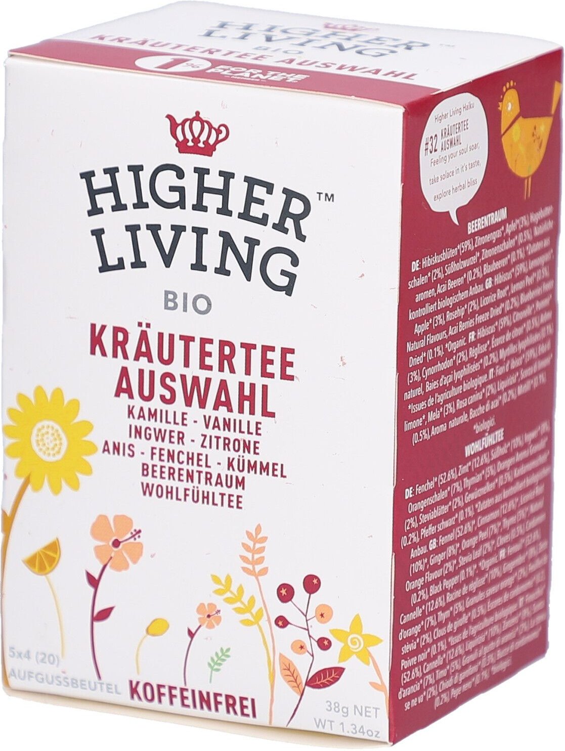 Higher Living - Kräutertee Auswahl 38 g Filterbeutel