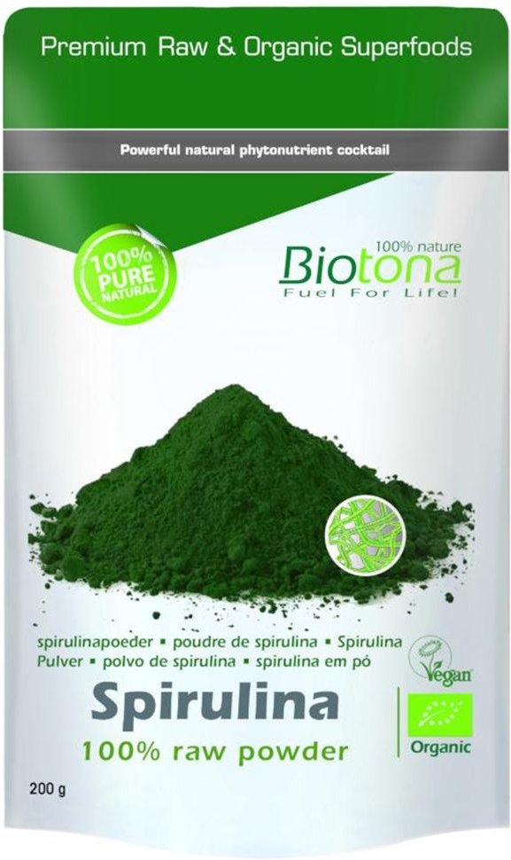 Biotona Spirulina Raw Powder Bio 200 g Pulver