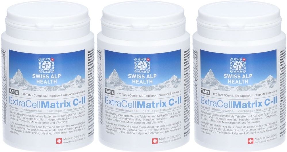Swiss Alp Health Extra Cell Matrix C-Ii Tabs für Gelenke x3 3x120 St Compretten