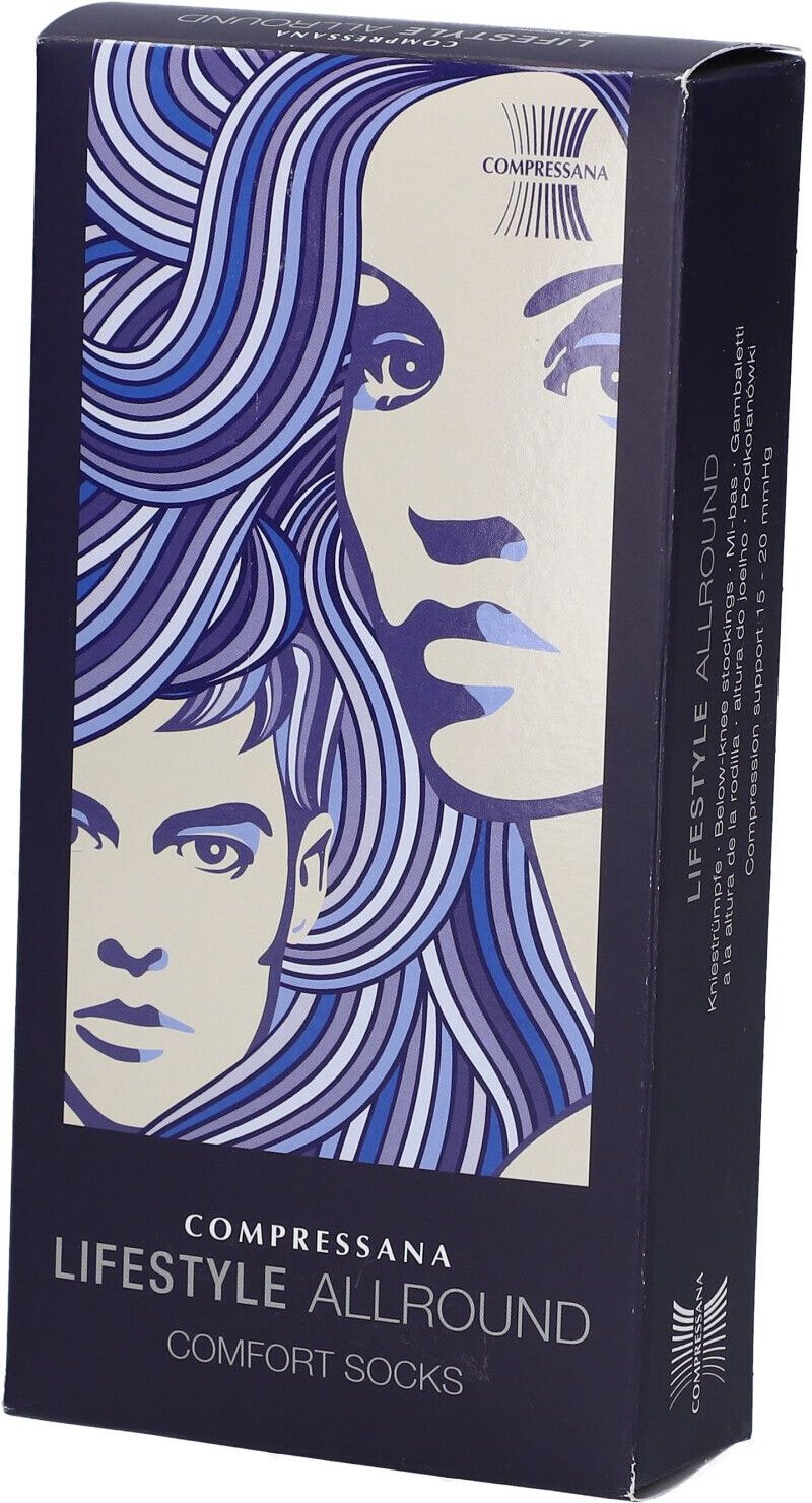Compressana Lifestyle Allround AD 4 schwarz m.Sp. 2 St Strümpfe