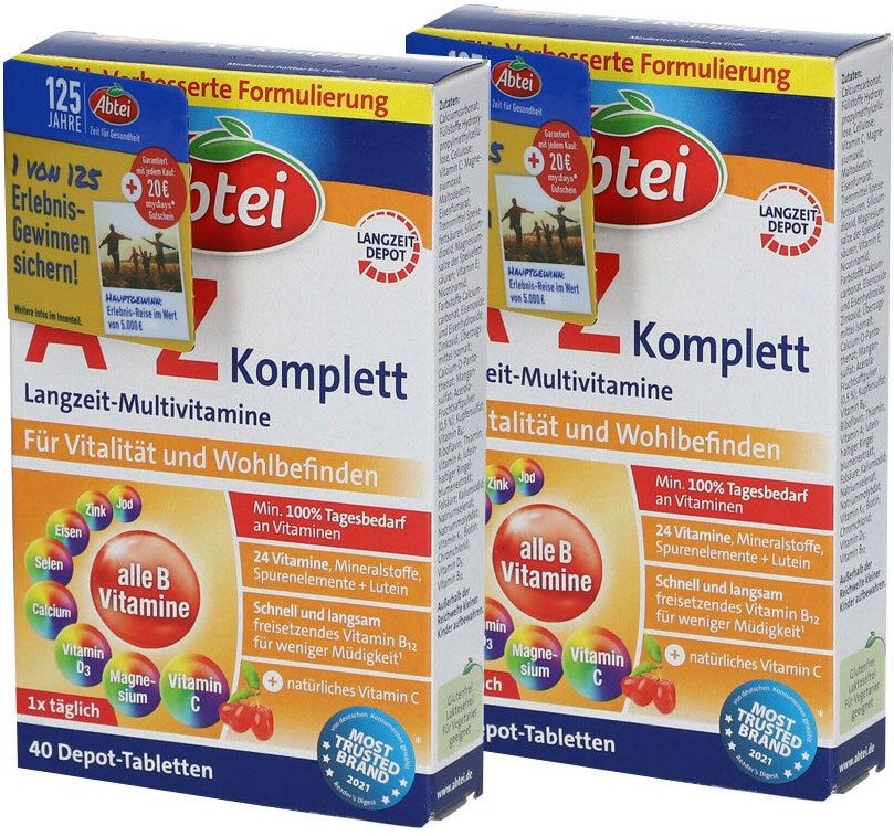 Thumbnail - Abtei A-Z Komplett Tabletten Doppelpack 2x40 St