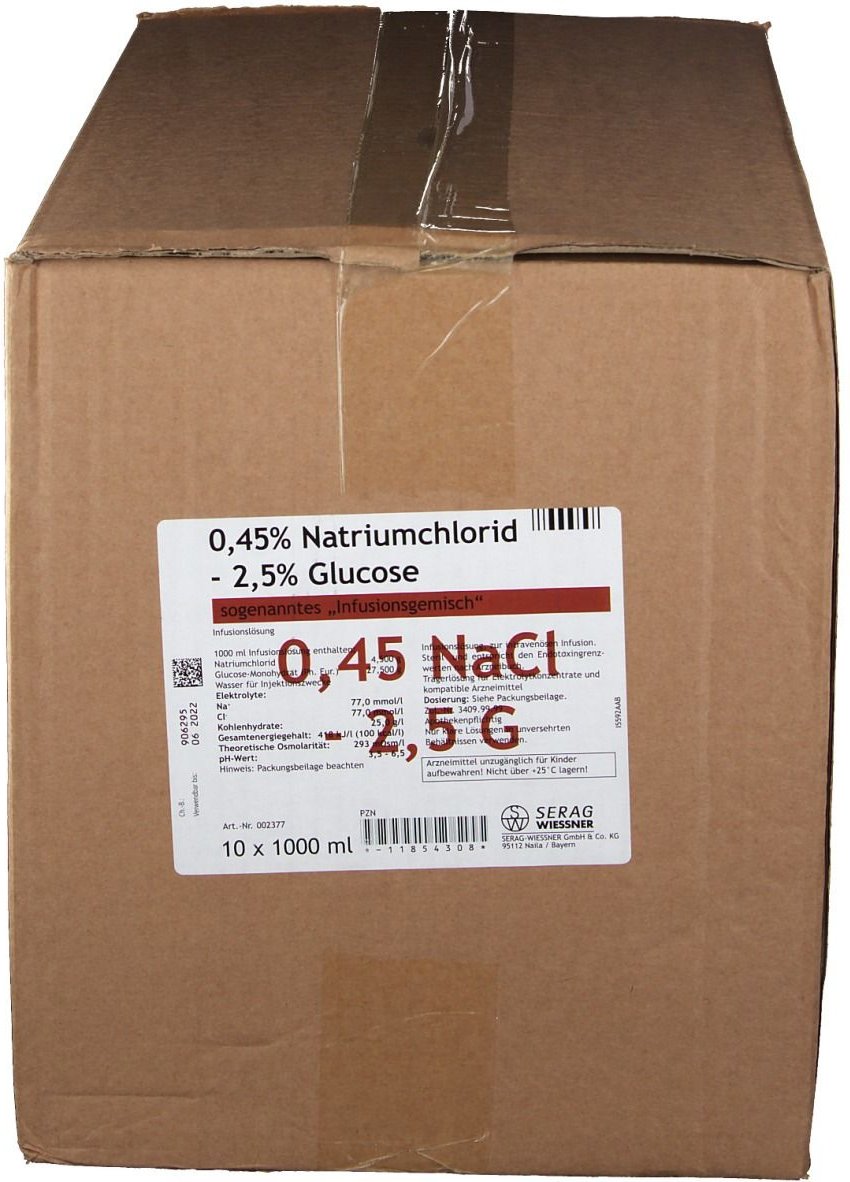 0,45% Natriumchlorid 2,5% Glucose Infusionslösung
