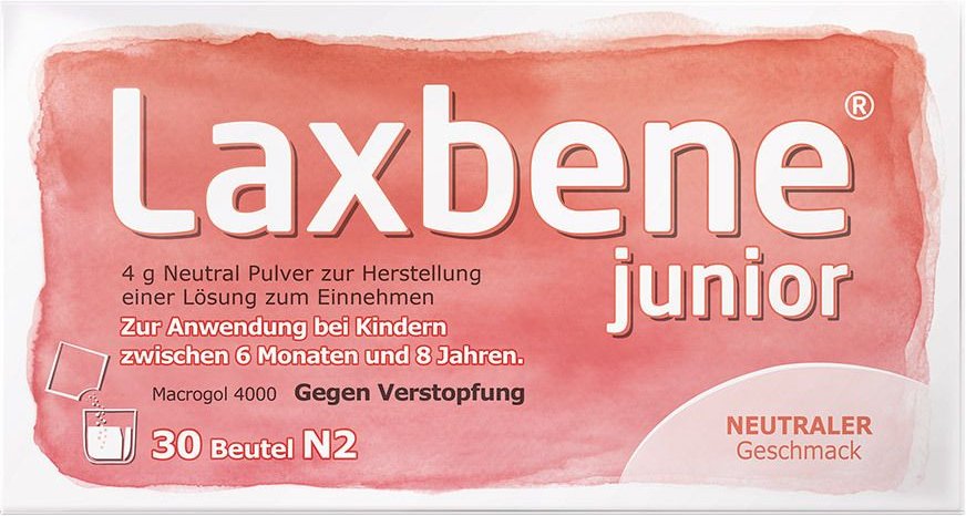 Laxbene junior 4 g Neutral PLE Kdr.6 Mon.-8 Jahre 30x4 Pulver zur Herstellung einer Lösung zum Einnehmen