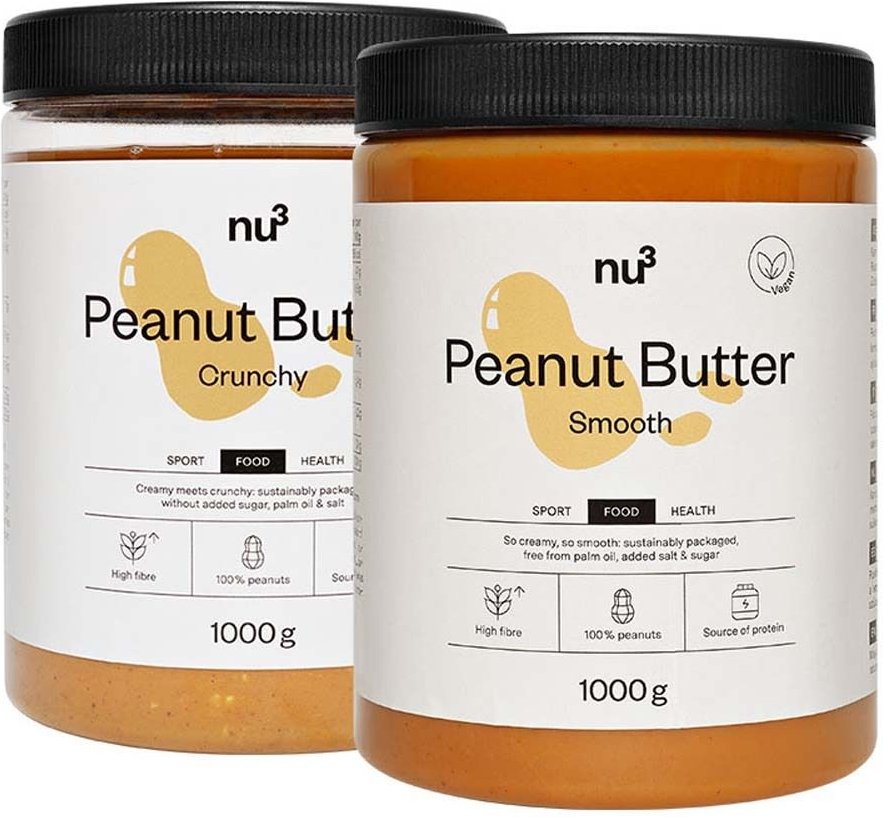 Thumbnail - nu3 Erdnussbutter crunchy 1kg + smooth 2x1000 g Paste