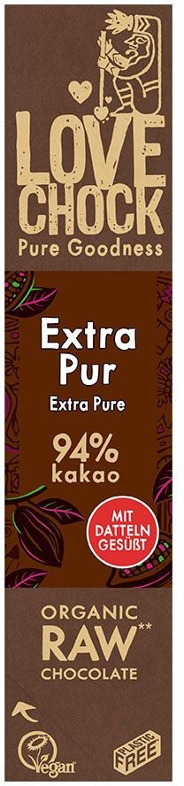 Lovechock Bio rohe Schokolade Bars, Extra Pur 40 g