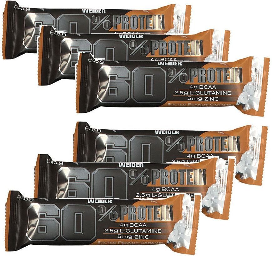 Weider 60 % Protein Bar, Salty Peanut-Caramel 6x45 g Riegel
