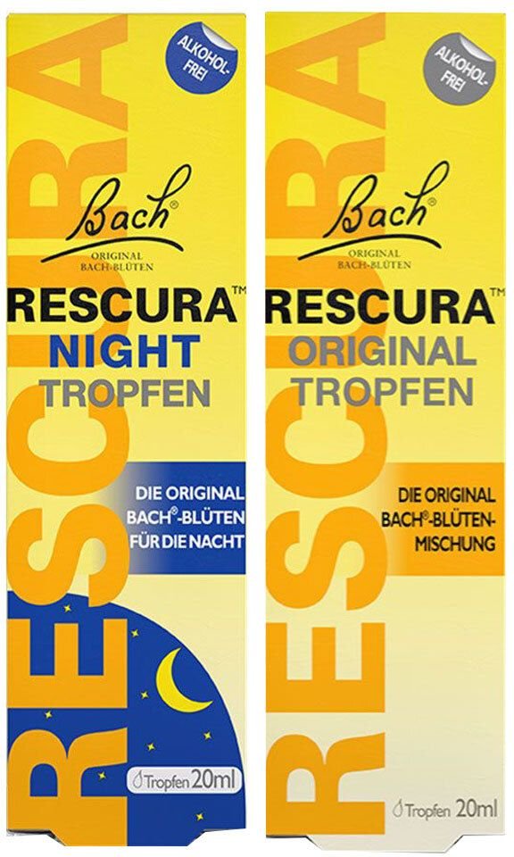 Bachblüten Original Rescura Tropfen alkoholfrei Tag & Nacht 1 St Set