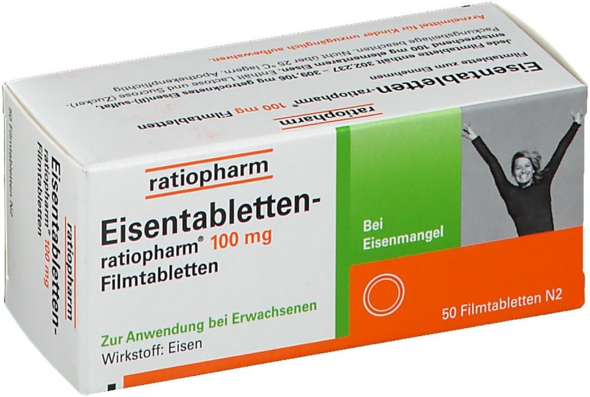 EISENTABLETTEN-ratiopharm 100 mg Filmtabletten 50 St