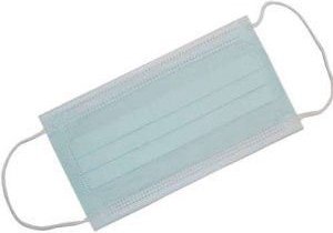 Mundschutz OP m.Gummiband m.Nasenbügel grün 10 St