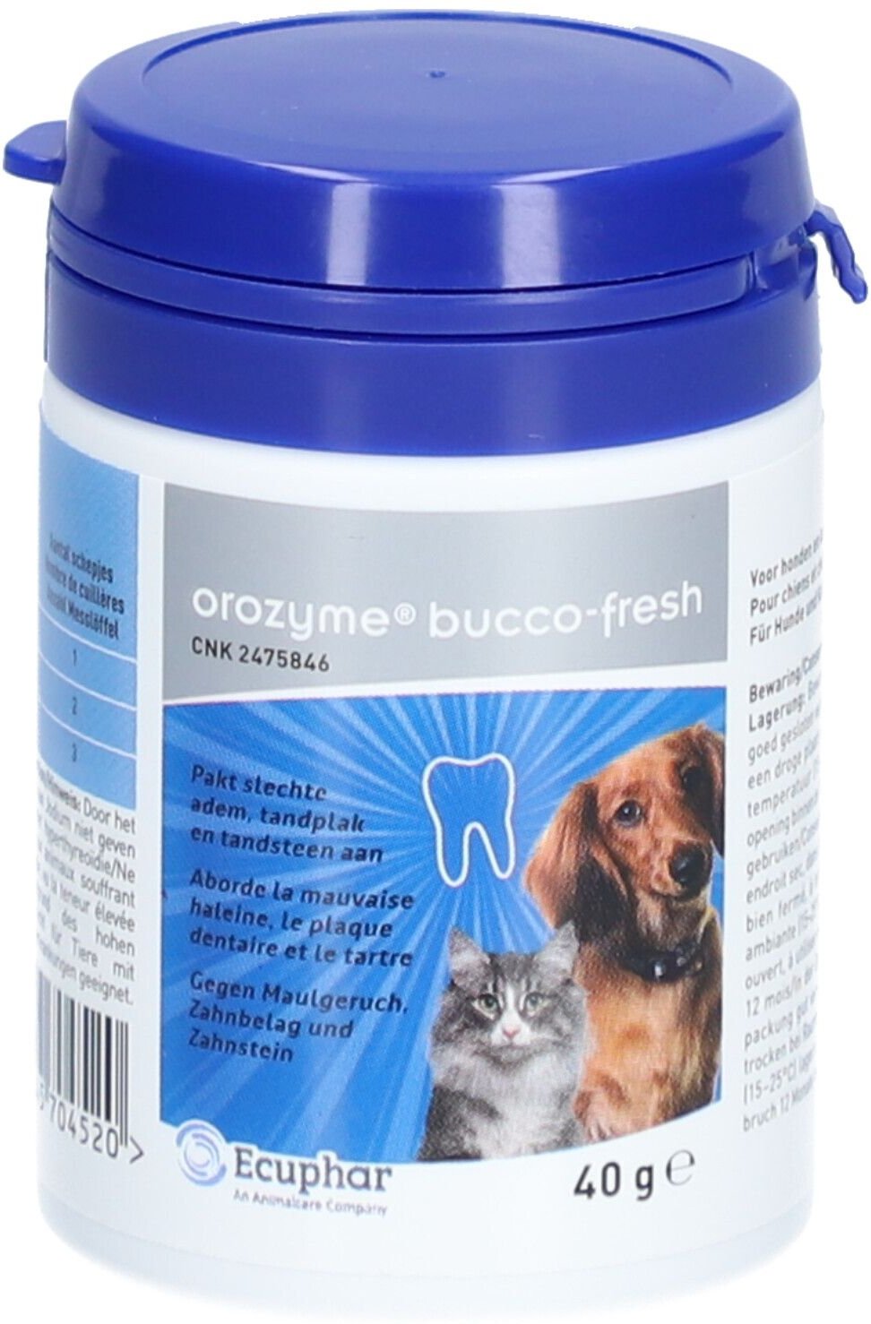 Thumbnail - Ecuphar Orozyme Bucco-Fresh PlaqueOff f.Hund/Katze 1x40 g Pulver