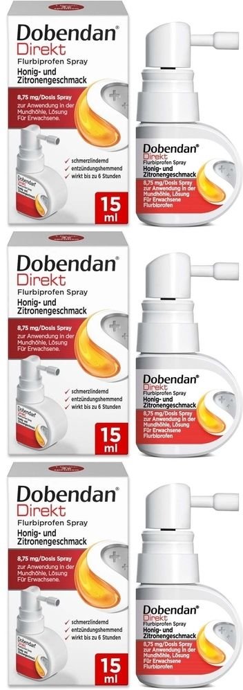 Dobendan Direkt Flurbiprofen Spray Honig & Zitrone 3x 3x15 ml