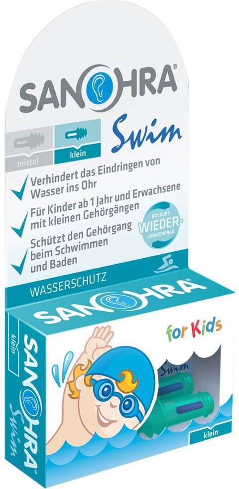 Sanohra swim Ohrenschutz f.Kinder 2 St Ohrstöpsel