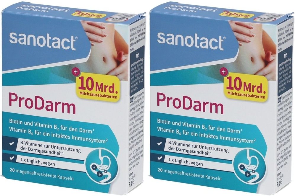 Sanotact ProDarm magensaftresistente Hartkapseln 2x 2x20 St Magensaftresistente