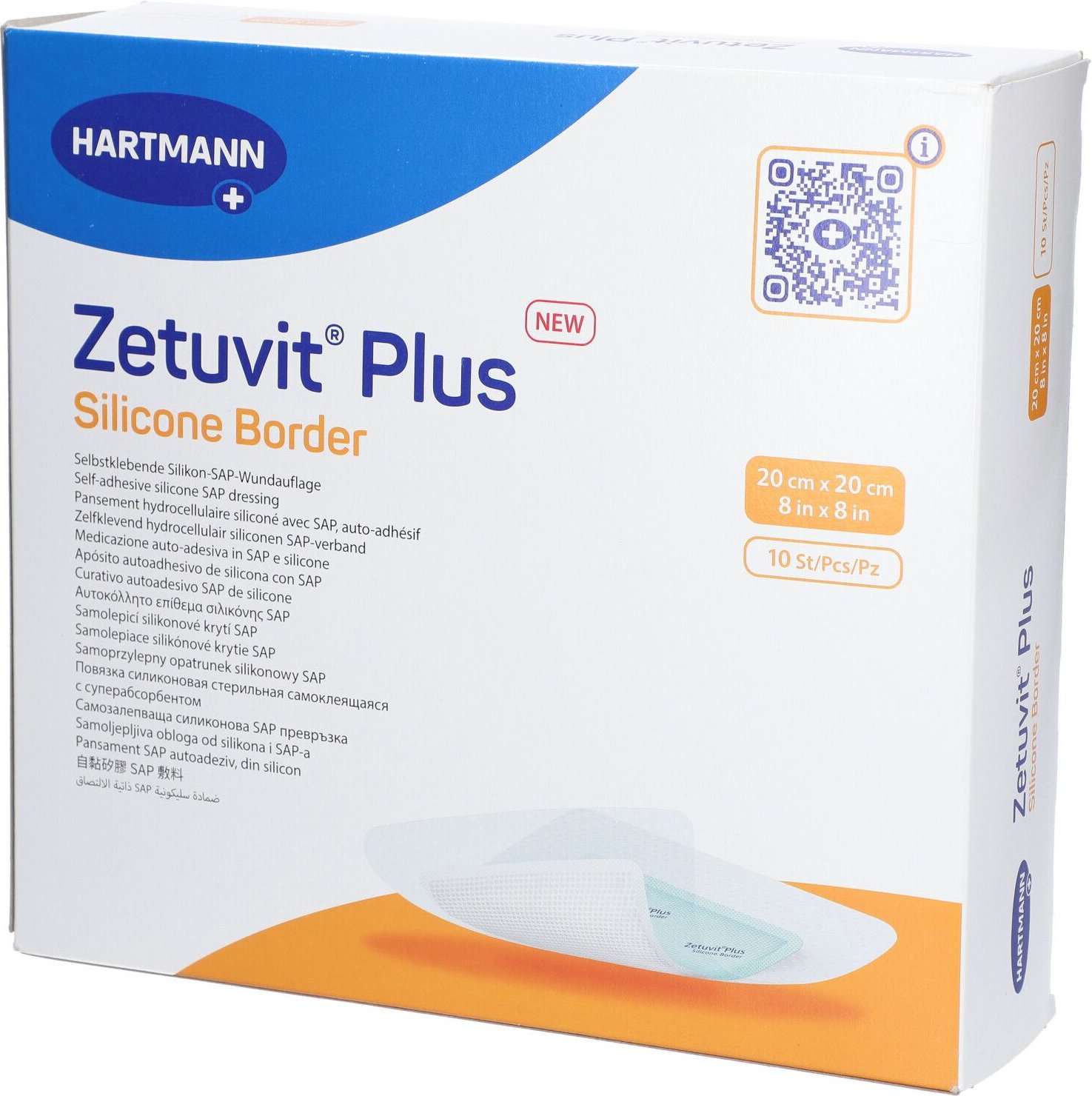 Zetuvit Plus Silicone Border steril 20x20 cm 10 St Kompressen