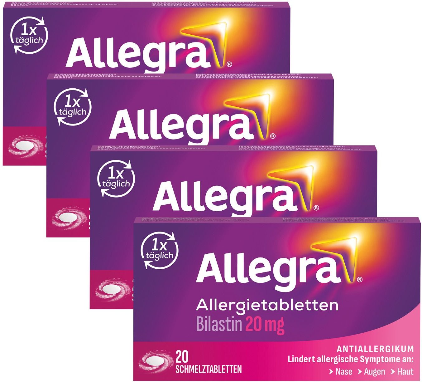 Allegra Allergietabletten 20 mg 4er-Pack 4x20 St Schmelztabletten