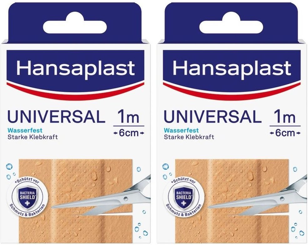 Hansaplast Universal Pflaster wasserfest 6 cmx1 m 2x 2x1 St