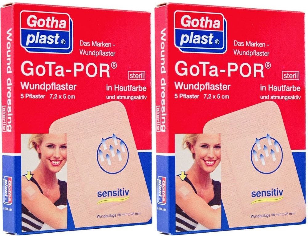 Gota-Por Wundpflaster 5x7,2 cm steril hautfarben 2x 2x5 St Pflaster
