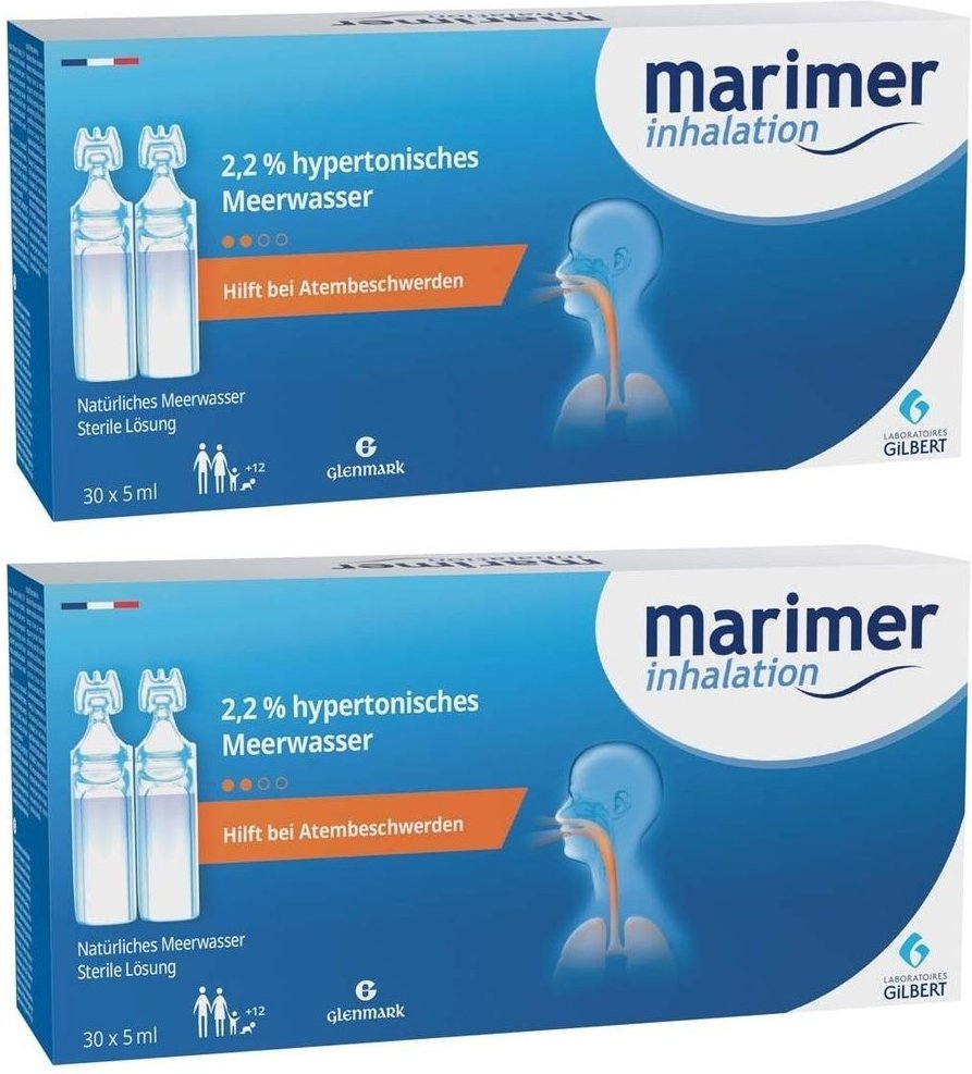 Marimer Inhalation Meerwasser hyperton.2,2% Inh.L. 2x 2x30x5 ml Inhalationslösung