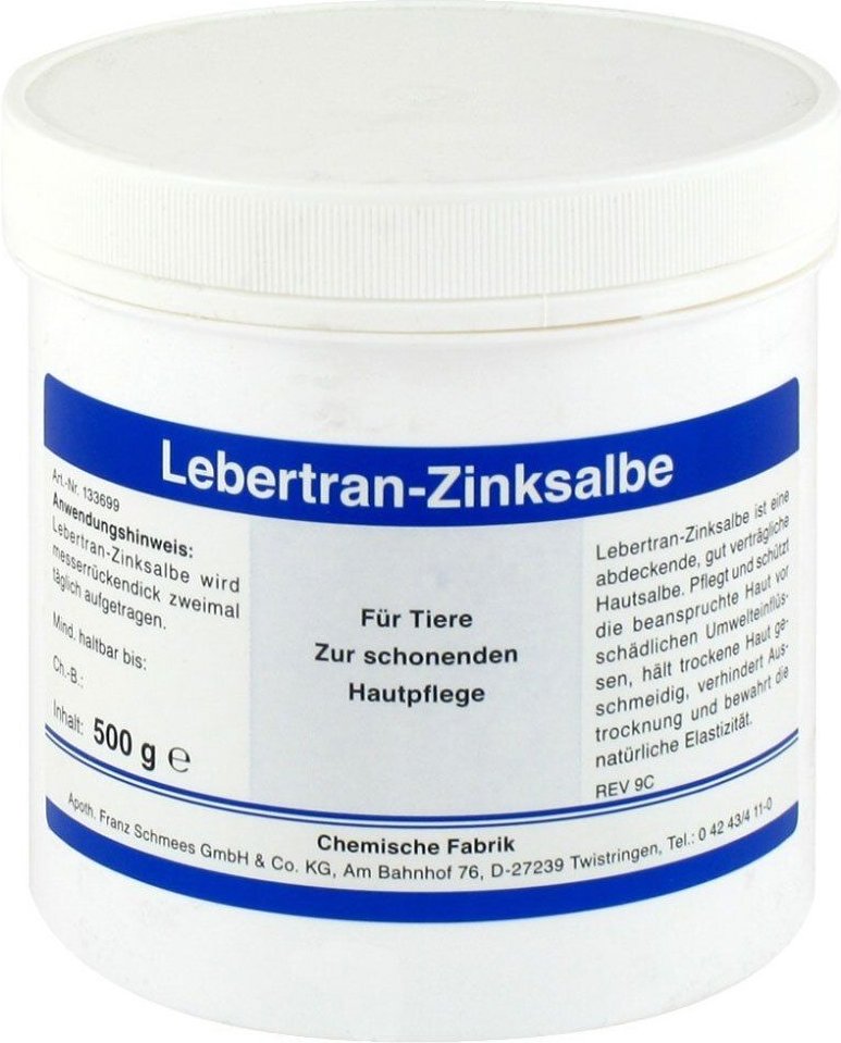 Lebertran Zinksalbe vet. (für Tiere)