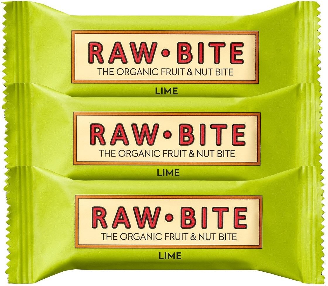 Rawbite Bio Riegel, Spicy Lime 3x50 g Riegel