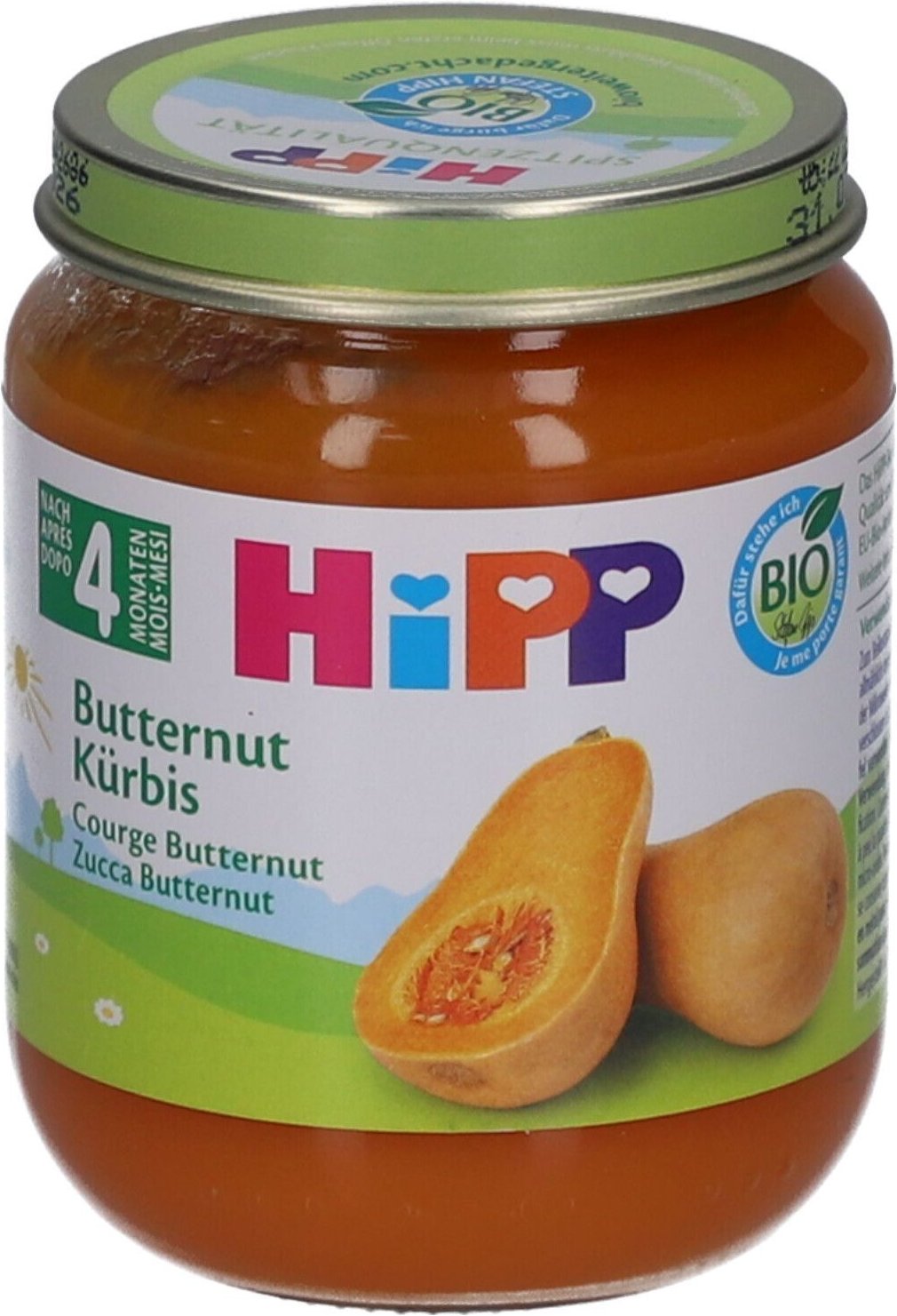 HiPP Bio-Püree Butternut-Kürbis ab 4 Monaten x4 4x125 g