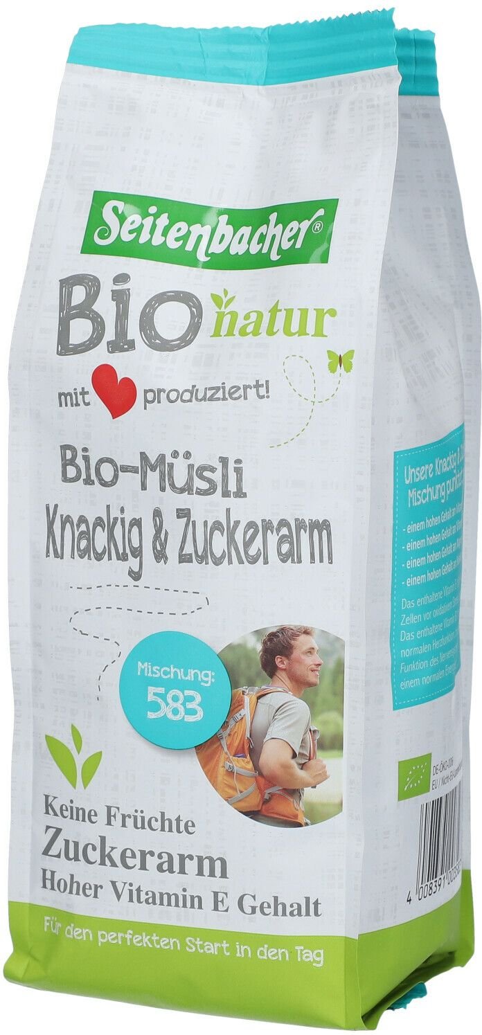 Seitenbacher Bio Knackige-Mischung, zuckerarm 500 g Müsli