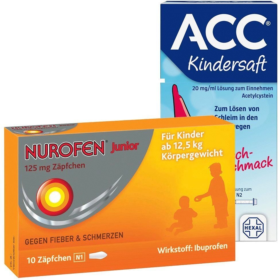 Nurofen Junior 125 mg Zäpfchen + ACC Kindersaft 1 St Set