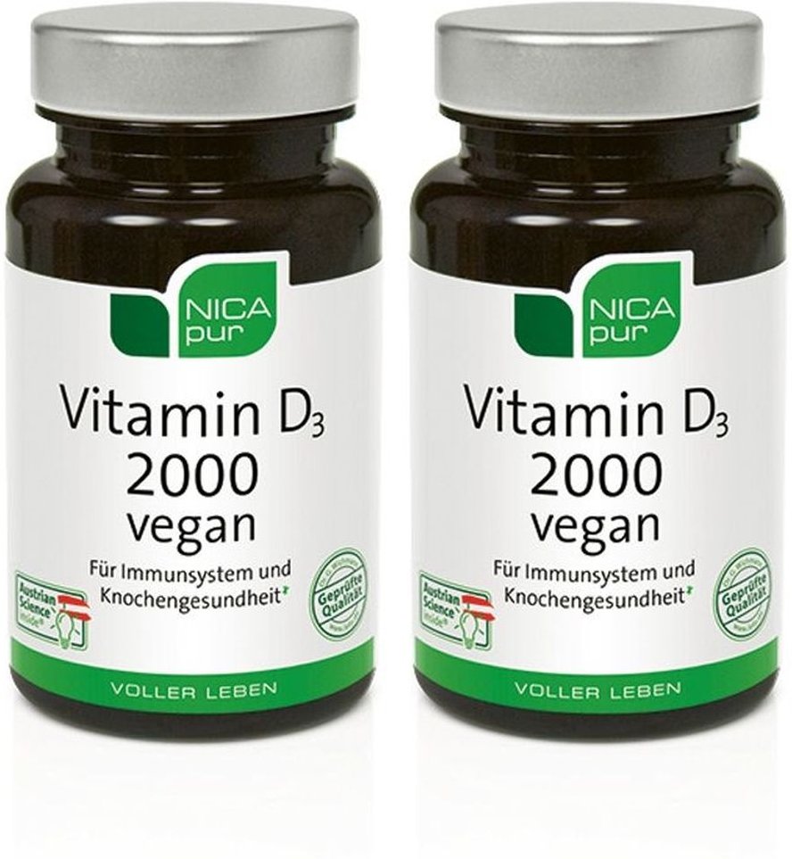 Nicapur Vitamin D3 2000 vegan Kapseln 2x 2x60 St