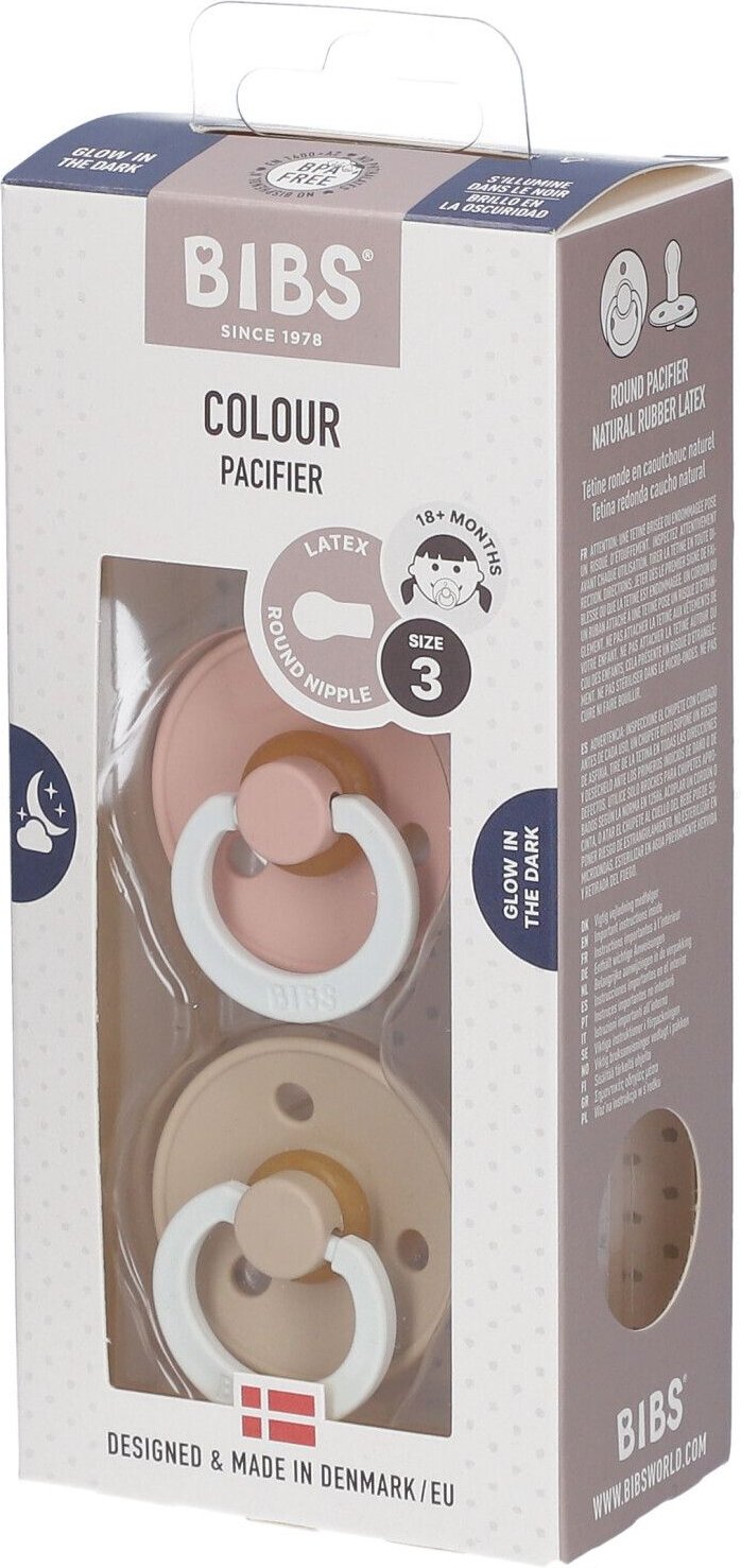 Bibs Fopspeen Glow in the Dark Blush - Vani 18 Maanden+ 2 St Sauger