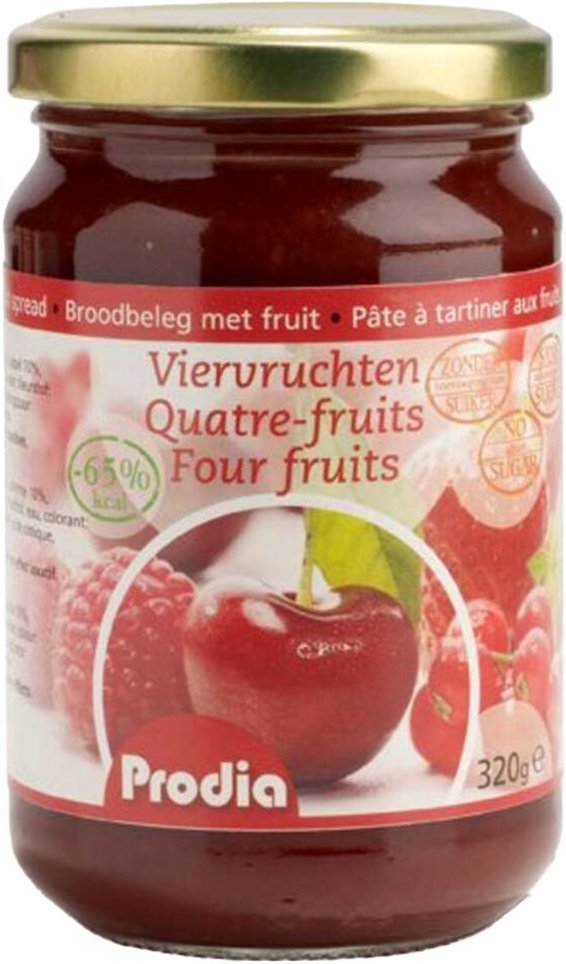 Prodia Broodbeleg 4 Vruchten + Maltitol 300 g Sonstige