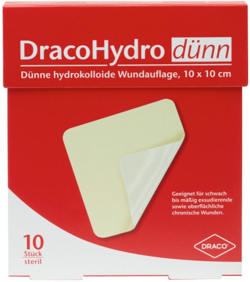 Dracohydro dünn Hydrokoll.Wundauflage 10x10cm