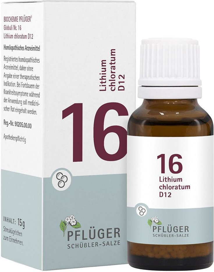 Biochemie Pflüger 16 Lithium chloratum D 12 Globuli