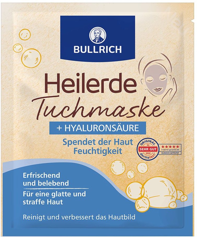 Bullrich Heilerde Tuchmaske+Hyaluronsäure 1 St Gesichtsmaske
