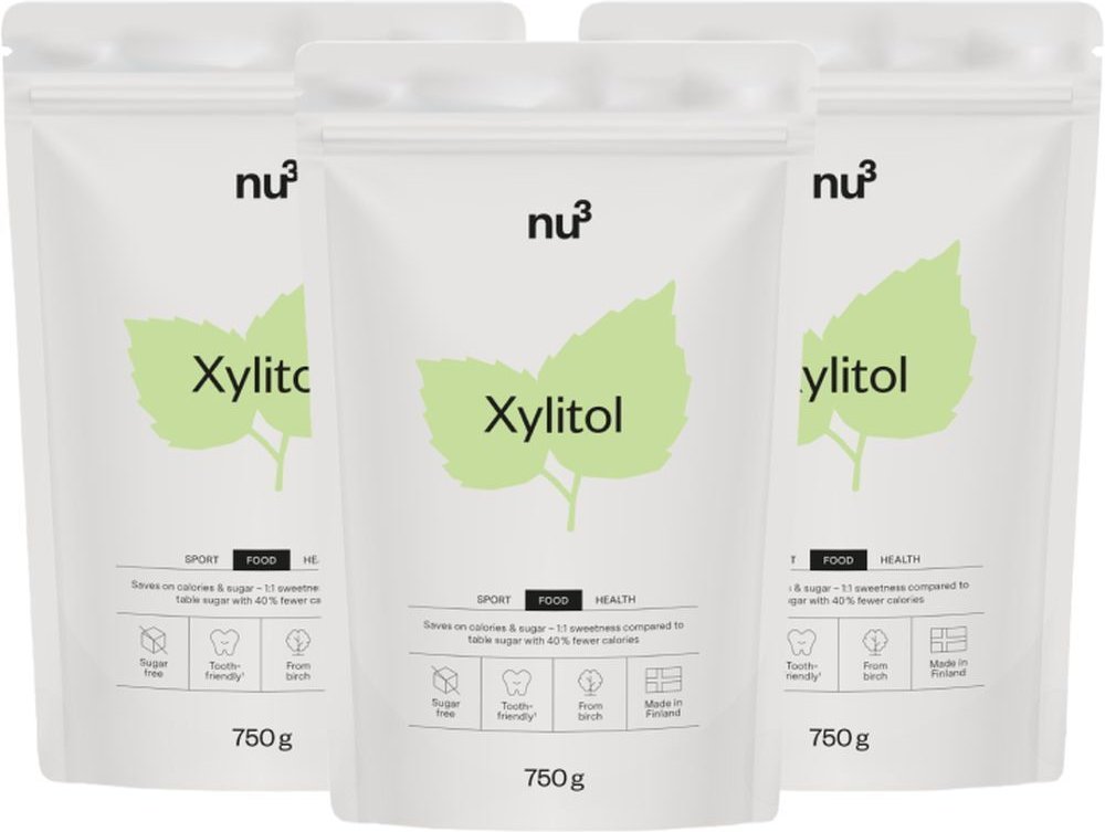 nu3 Xylit (neues Design) 3er-Pack 3x750 g Pulver