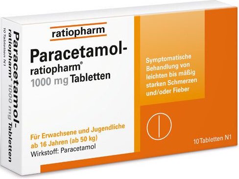 PARACETAMOL-ratiopharm 1.000 mg Tabletten 10 St